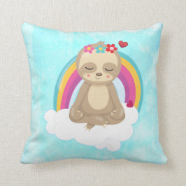 Cojín Decorativo Eslogan marrón, meditando en una nube