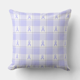 Cojín Decorativo Esophageal Cancer Awareness Plaid Periwinkle