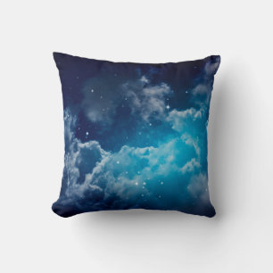Cojín Decorativo Espacio de cielo nocturno con nubes y estrellas,no