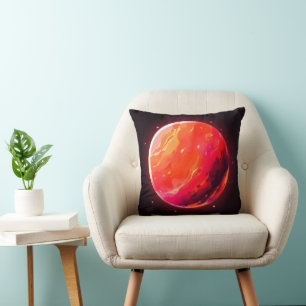 Cojín Decorativo Espacio de planeta rojo