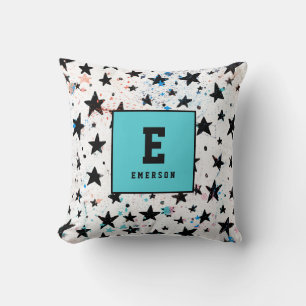 Cojín Decorativo espacio dibujado mano moderna y estrellas de la
