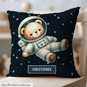 Cojín Decorativo Espacio lindo Teddy Bear Pillow Nombre personaliza