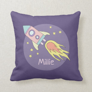 Cojín Decorativo Espacio para envíos de Chica Rosado e hijos de nom