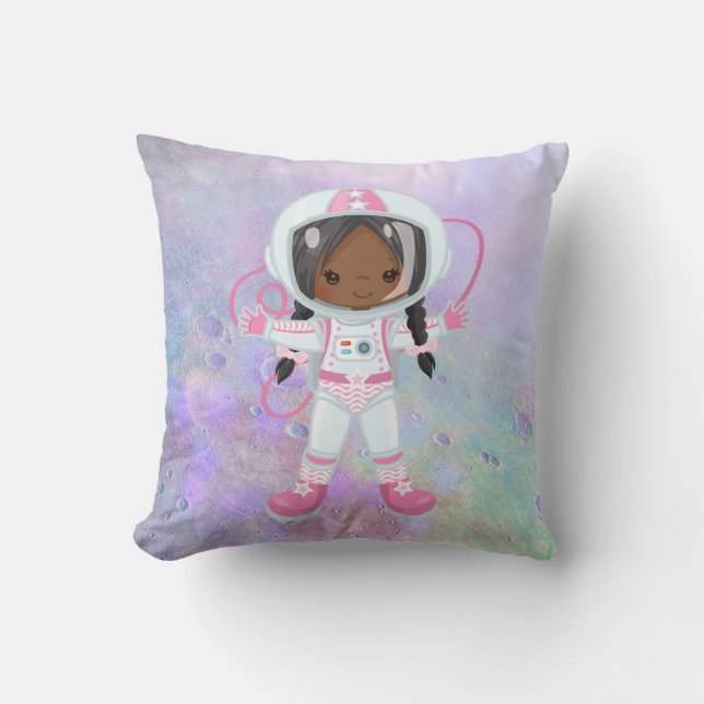 Cojín Decorativo Espacio ultraterrestre chica astronauta (Anverso)