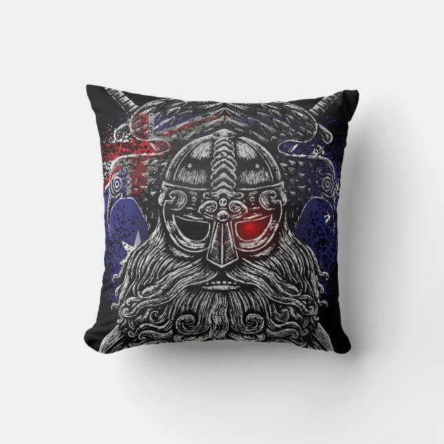 Cojín Decorativo Espadas de Odin ravens Bandera de Viking Mythology (Anverso)