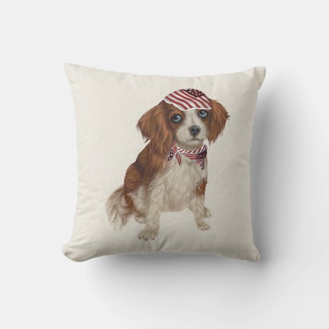 Cojín decorativo Español de Perro Patriótico (Anverso)