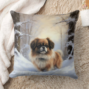 Cojín Decorativo Español tibetano deja que nieve Navidades
