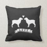 Cojín Decorativo Españoles boykin amor - Silhouettes de perro con c<br><div class="desc">Los españoles boykin aman a la almohada</div>