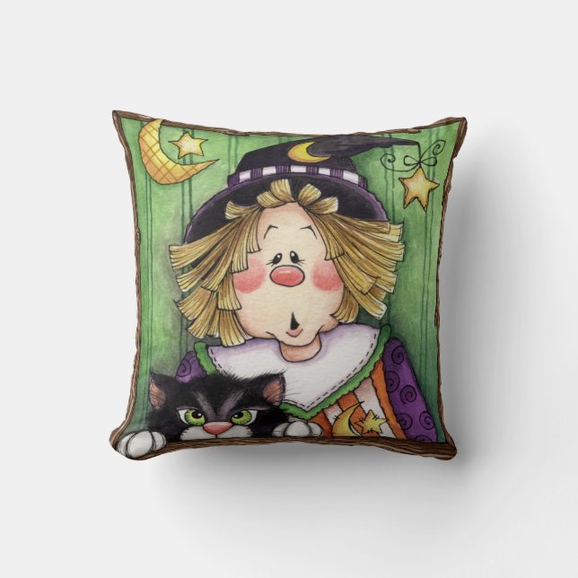 Cojín Decorativo Espantapájaros brujo (Anverso)