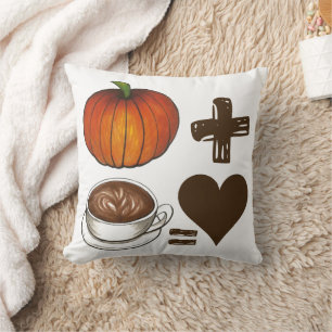 Cojín Decorativo Especie de calabaza + lata de café = corazón de am