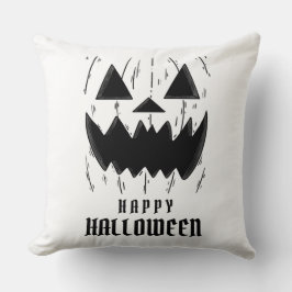Cojín Decorativo Espectacular calabaza negra espeluznante Halloween