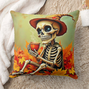 Cojín Decorativo Espectacular diseño del esqueleto de otoño