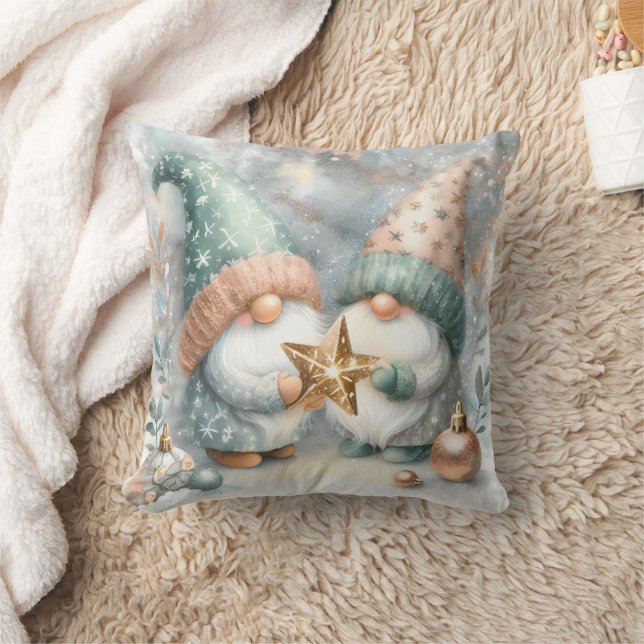 Cojín Decorativo Espectacular invierno Gnomes Rosa Decoración acuar (Manta)