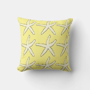 Cojín Decorativo Espectáculo blanco amarillo Starfish Elegante Cute