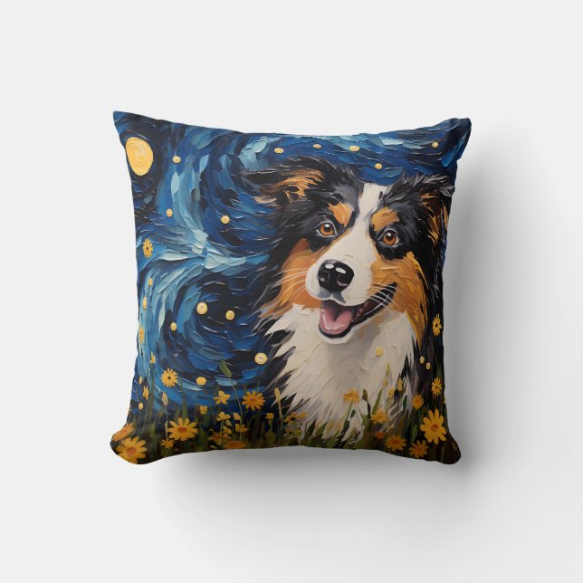 Cojín Decorativo Espectáculo canino estrellado nocturno - Inspiraci (Anverso)