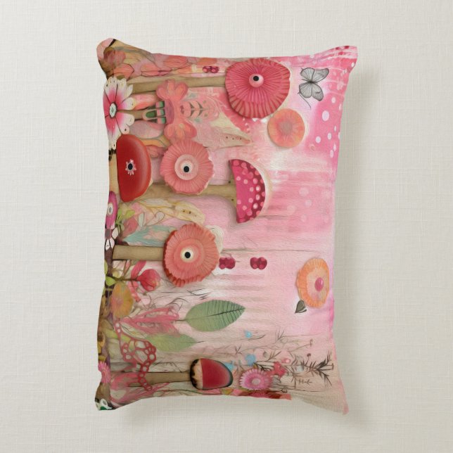 Cojín Decorativo Espectáculo de la flor del colóvil rosado (Atrás (Vertical))