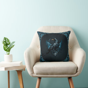 Cojín Decorativo Espectáculo negro majestuoso sentado sobre un ador