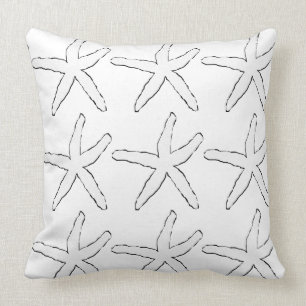 Cojín Decorativo Espectáculos blancos negros Starfish Elegante Alg