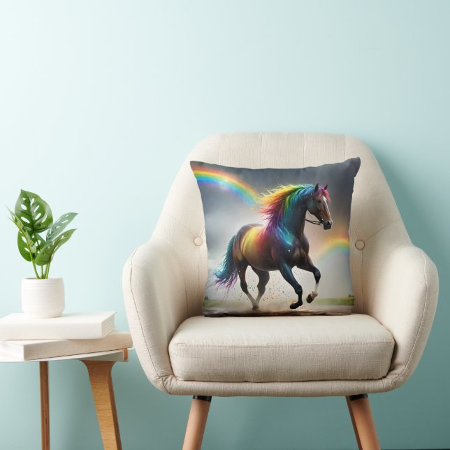 Cojín Decorativo Espectro de gracia: Caballo arcoiris bajo las arco (Silla)