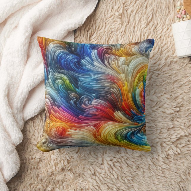 Cojín Decorativo Espectro Swirl Resumen Contemporáneo (Manta)