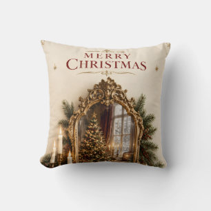 Cojín Decorativo Espejo Antiguo Elegante Navidad, Europeo Vintage