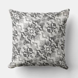 Cojín Decorativo Espejo de formas retorcidas en gris y blanco