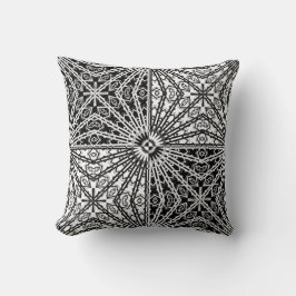 Cojín Decorativo Espejo Mandala en Negro y Blanco 2