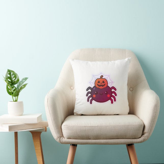 Cojín Decorativo Espeluznante Araña de Halloween Kawaii (Silla)