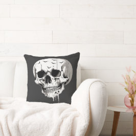 Cojín Decorativo Espeluznante cráneo derretido de Halloween con ima