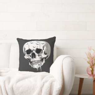 Cojín Decorativo Espeluznante cráneo derretido de Halloween con ima