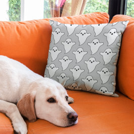 Cojín Decorativo Espeluznante Patrón fantasma blanco y negro Hallow
