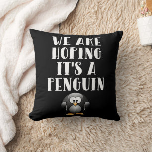 Cojín Decorativo Esperamos que sea un pingüino Mujer embarazada div