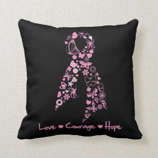 Cojín Decorativo Esperanza del valor del amor - cinta de la maripos