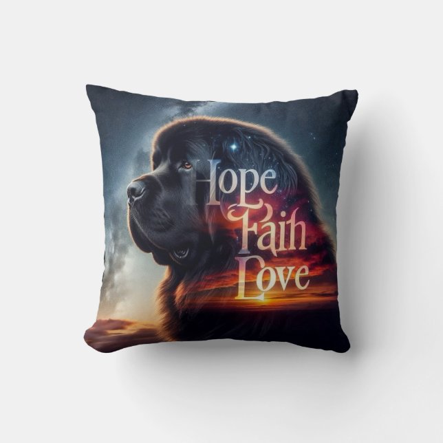 Cojín Decorativo Esperanza Fe Amor Newf (Anverso)