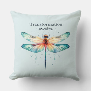Cojín Decorativo Esperas de transformación - Dragonfly colorido