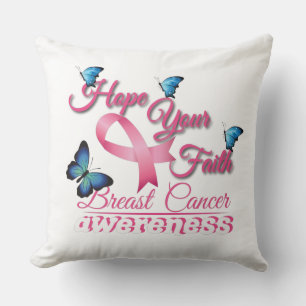 Cojín Decorativo Espero que tu fe (Conciencia sobre el cáncer de ma