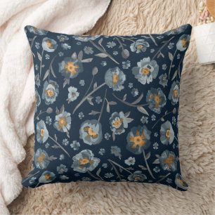 Cojín Decorativo Espías con encanto azul gris amarillo floral