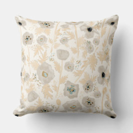 Cojín Decorativo Espías florales Patrón de color azul gris amarillo