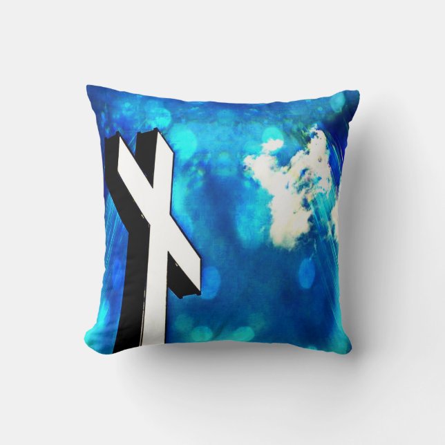 Cojín Decorativo Espinilla del cielo azul de la Cruz Santa (Anverso)