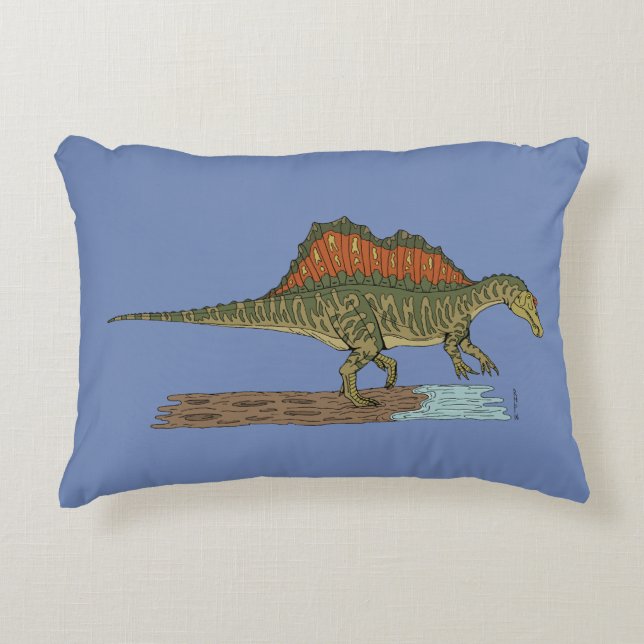 Cojín Decorativo Espinosaurio de Dinosaurio Cretácico (Anverso)