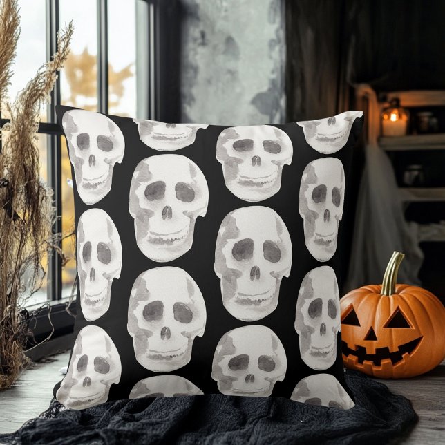 Cojín Decorativo Espinoso patrón blanco y negro|Feliz Halloween (Subido por el creador)