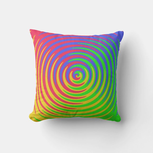Cojín decorativo espiral arcoiris (Anverso)