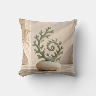 Cojín Decorativo Espiral de coral salvia minimalista vida muerta co