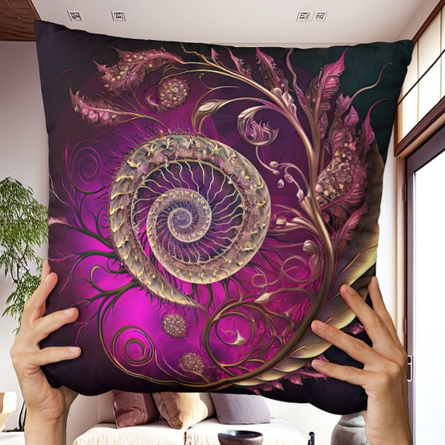 Cojín Decorativo Espiral magenta moderna y inusual (Subido por el creador)