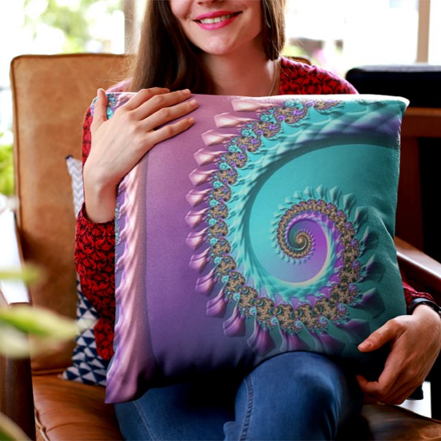 Cojín decorativo espiral morado de Aqua Turquesa b (Subido por el creador)