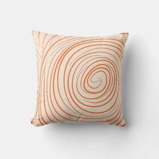 Cojín Decorativo Espiral Naranja (Anverso)