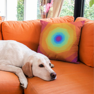 Cojín Decorativo Espiral naranja con centro azul