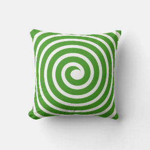 Cojín Decorativo Espiral - Verde aguacate sobre blanco