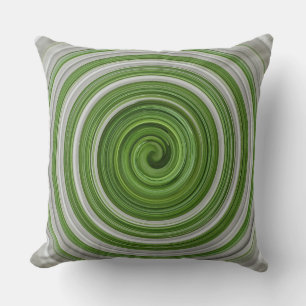 Cojín Decorativo Espiral verde y blanca