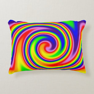 Cojín Decorativo Espirales de arcoíris coloridos brillantes